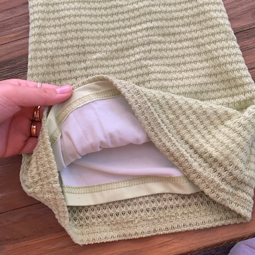 High Waisted Green Flare Knit Lined Pants - Picture 6 of 6